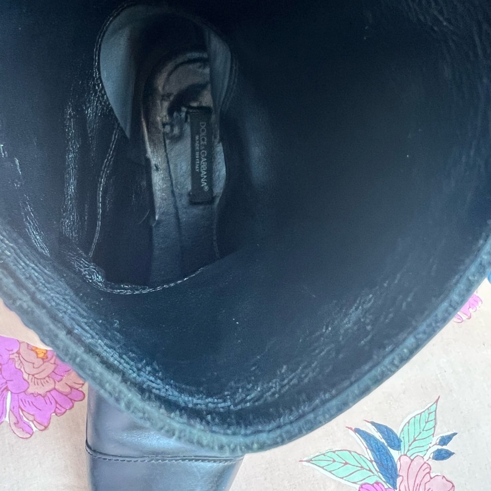 Dolce & Gabbana Made in Italy Black Leather Moto Boots Excellent Condition! - Picture 12 of 16